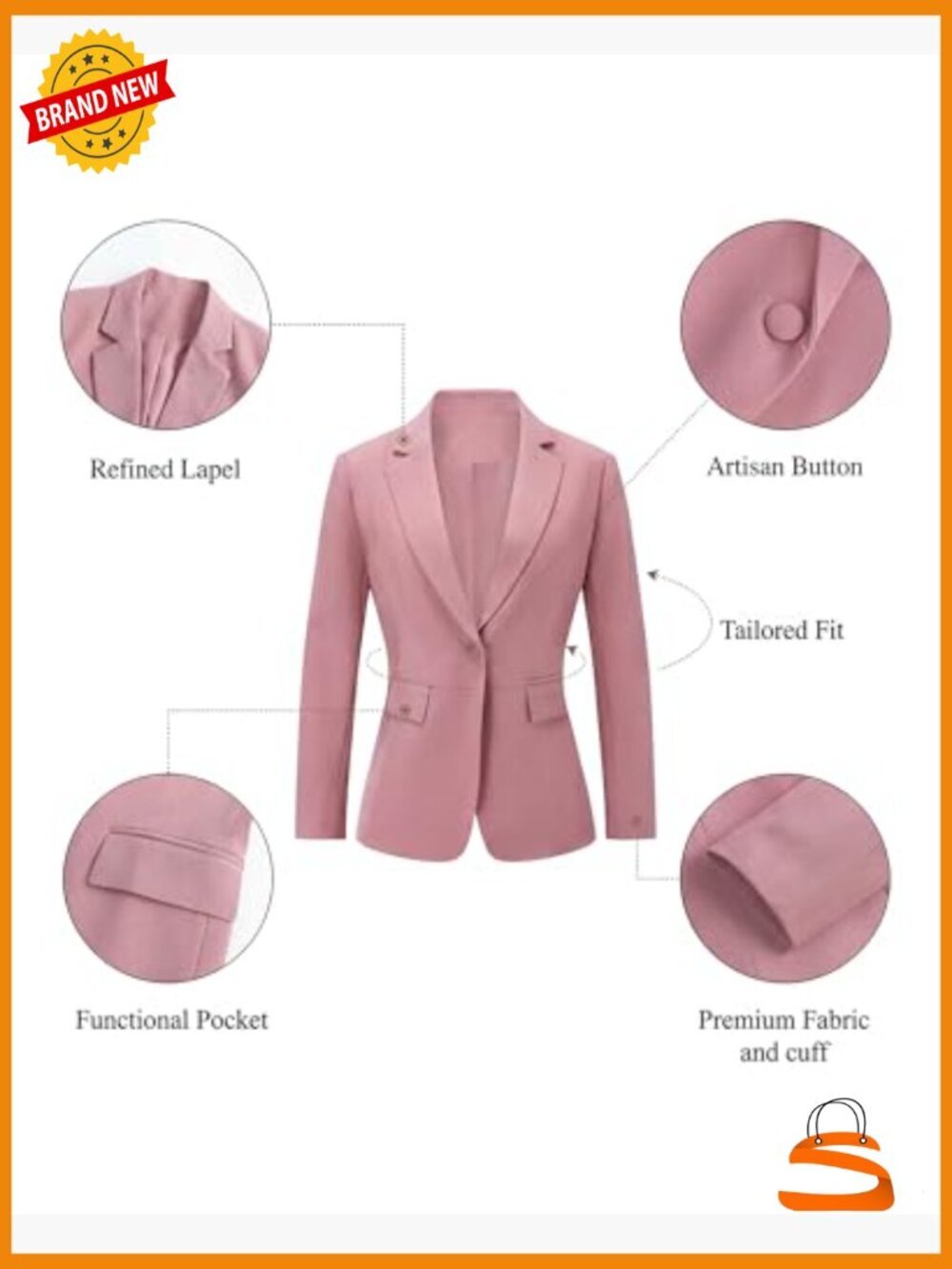 Two Piece Pantsuit - Wrinkle-Free High End Business Blazer Set Professional - Picture 3 of 7
